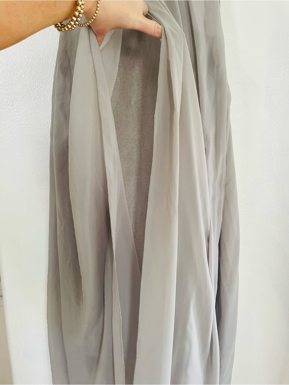 Premise Gray Hi-Low Chiffon Open Back Dress Size M - Picture 5 of 6